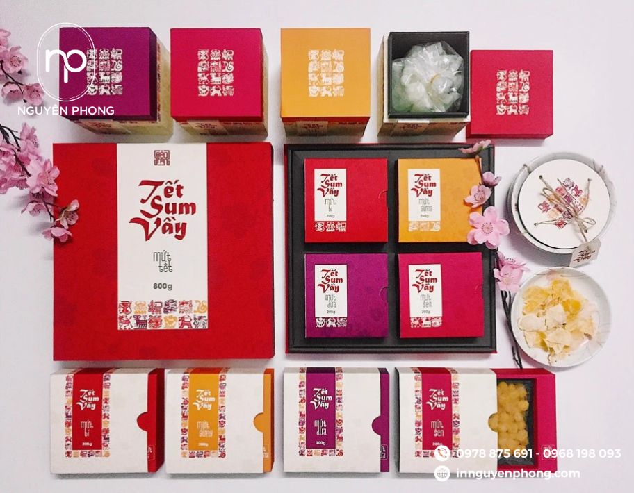 Mẫu hộp giấy đựng mứt tết